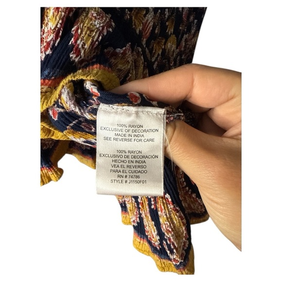 Patrons of Peace Bohemian Floral Cropped Flowy Tank Top size Small - Picture 4 of 4